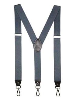 JIERKU Mens Suspenders with Swivel Hooks on Belt Loops Heavy Duty Big and Tall Adjustable Braces