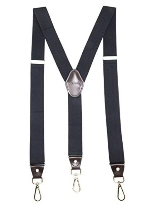 JIERKU Mens Suspenders with Swivel Hooks on Belt Loops Heavy Duty Big and Tall Adjustable Braces