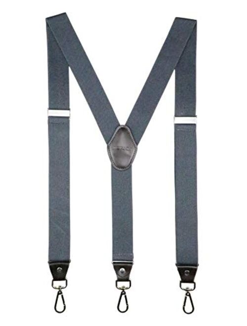 JIERKU Mens Suspenders with Swivel Hooks on Belt Loops Heavy Duty Big and Tall Adjustable Braces