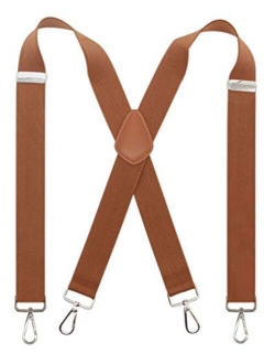 Bioterti Mens Heavy Duty X- Back 1.4 Inch Suspenders with 4 Snap Hooks