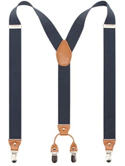 Mens Y-Back 4 Metal Clip Elastic Wide Suspenders Perfect For Both Casual&Formal