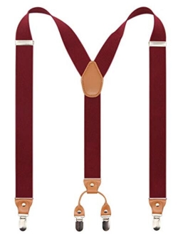 Mens Y-Back 4 Metal Clip Elastic Wide Suspenders Perfect For Both Casual&Formal