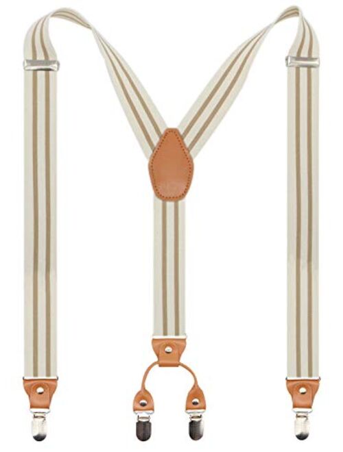 Mens Y-Back 4 Metal Clip Elastic Wide Suspenders Perfect For Both Casual&Formal