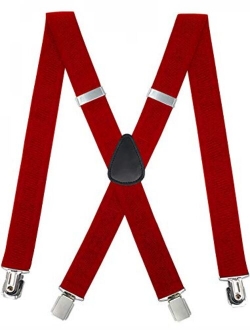 METUUTER Suspenders for Men Heavy Duty Strong Clips Adjustable Elastic X Back Braces Big and Tall Men's Suspenders
