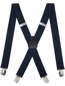 METUUTER Suspenders for Men Heavy Duty Strong Clips Adjustable Elastic X Back Braces Big and Tall Men's Suspenders