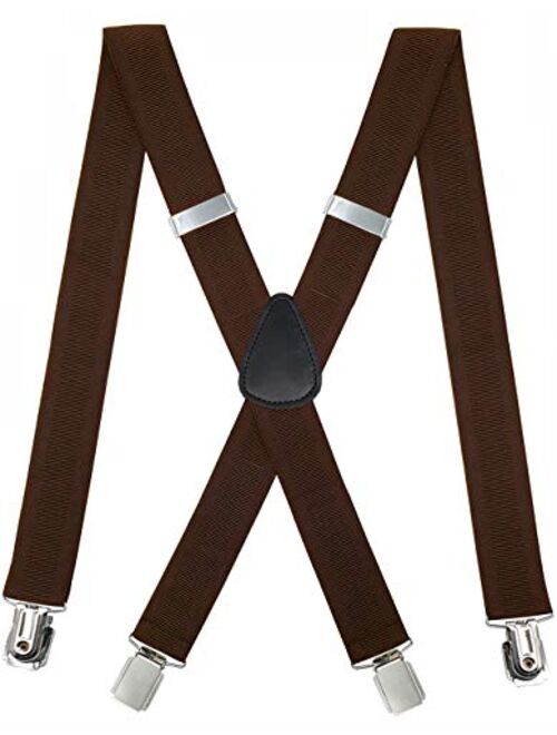 METUUTER Suspenders for Men Heavy Duty Strong Clips Adjustable Elastic X Back Braces Big and Tall Men's Suspenders