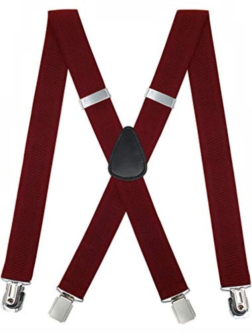 METUUTER Suspenders for Men Heavy Duty Strong Clips Adjustable Elastic X Back Braces Big and Tall Men's Suspenders