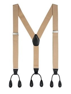 Mens Button End Suspenders 49 Inch Y-Back Adjustable Elastic Tuxedo Suspenders by Grade Code