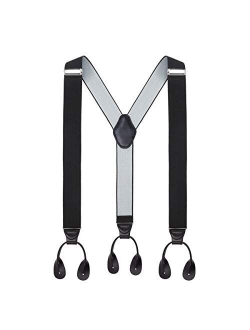 Mens Button End Suspenders 49 Inch Y-Back Adjustable Elastic Tuxedo Suspenders by Grade Code