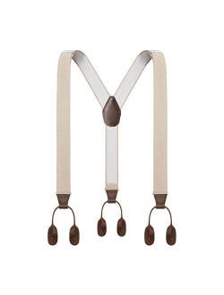 Mens Button End Suspenders 49 Inch Y-Back Adjustable Elastic Tuxedo Suspenders by Grade Code