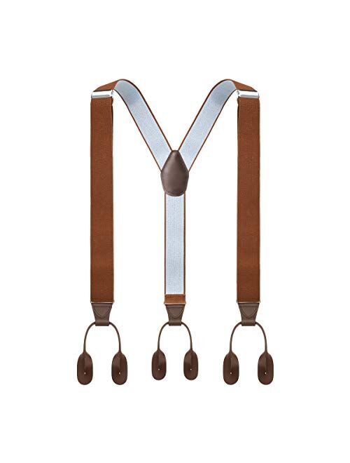 Mens Button End Suspenders 49 Inch Y-Back Adjustable Elastic Tuxedo Suspenders by Grade Code