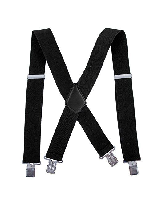 Buy Men Utility Suspenders Adjustable Elastic - Heavy Duty 2 Inch Wide ...