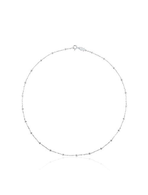 TOUS - Chain Choker in Sterling Silver with Details - Length: 45.5 cm