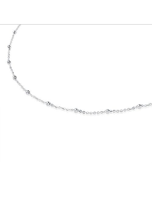 TOUS - Chain Choker in Sterling Silver with Details - Length: 45.5 cm