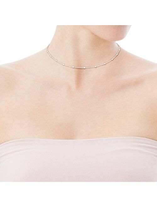 TOUS - Chain Choker in Sterling Silver with Details - Length: 45.5 cm