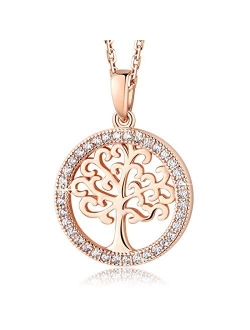 MEGA CREATIVE JEWELRY Family Tree of Life 925 Sterling Silver Pendant Necklace Earrings Crystal from Swarovski