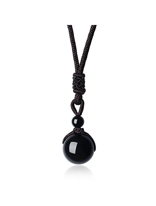 COAI Unisex Genuine Round Gemstone Beads Pendant Necklace