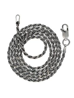 2mm Sterling Silver Diamond-Cut Rope Chain Necklace(Lengths 14",16",18",20",22",24",26",28",30",32",34",36")