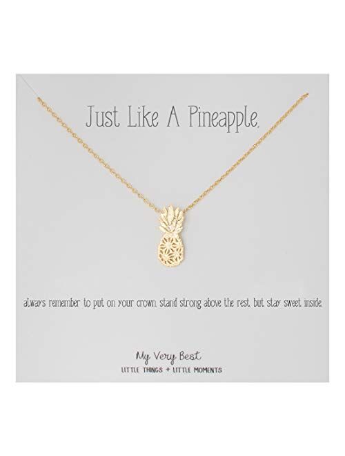 My Very Best Dainty Pineapple Necklace_Just Like a Pineapple, Always Remember to Put on Your Crown, Stand Strong Above The Rest, but Stay Sweet Inside