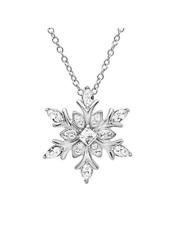 Snowflake Pendant-Necklace made with SWAROVSKI CRYSTALS in Sterling Silver on an 18in. Sterling Silver Chain