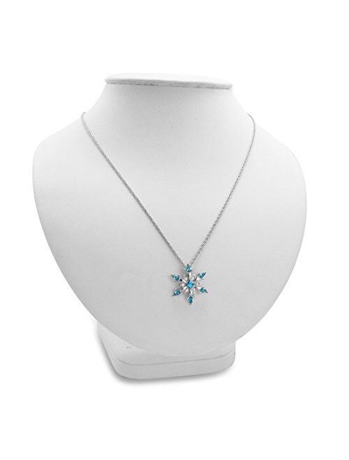 Snowflake Pendant-Necklace made with SWAROVSKI CRYSTALS in Sterling Silver on an 18in. Sterling Silver Chain