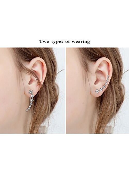 CZ Stud Earrings 925 Sterling Silver 18K Gold Plated Round Cubic Zirconia Hypoallergenic Set