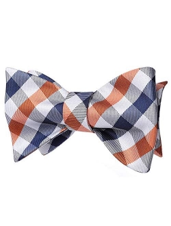 Men's Check Plaid Bowtie Formal Tuxedo Self-Tie Bow Tie and Pocket Square Set