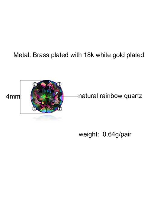 Hypoallergenic Rainbow Quartz Earrings Colourful Fashion Jewelry Gifts for Women Men Ladies