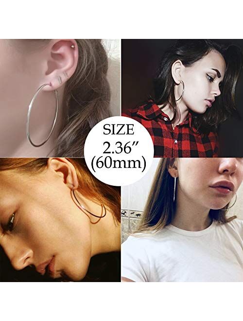 Huge Gold Hoop Earrings for Women - Plated 10k Gold Stainless Steel Hooped Earrings for Women, 70-100mm Large Gold Hoop Earrings