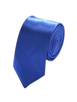Soophen Mens Solid Color 2" Skinny Tie