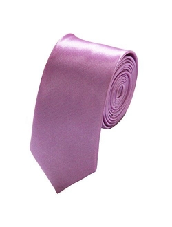 Soophen Mens Solid Color 2" Skinny Tie