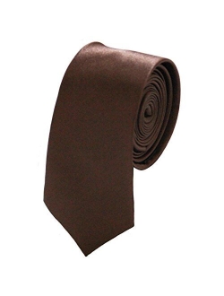 Soophen Mens Solid Color 2" Skinny Tie