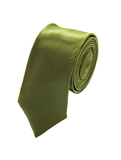 Soophen Mens Solid Color 2" Skinny Tie