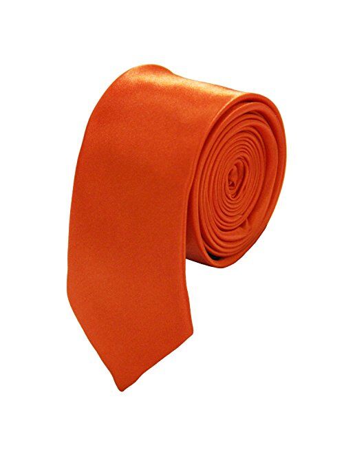 Soophen Mens Solid Color 2" Skinny Tie