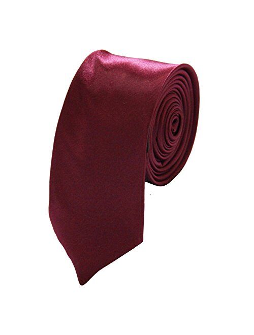 Soophen Mens Solid Color 2" Skinny Tie