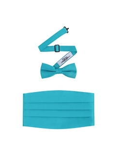 Men's Formal Satin Bowtie and Cummerbund Set