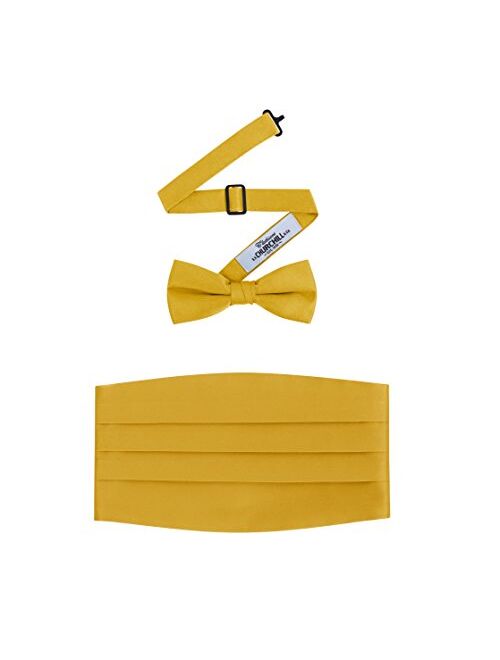 Men's Formal Satin Bowtie and Cummerbund Set