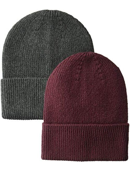Amazon Essentials Men's 2-Pack Knit Beanie Hat