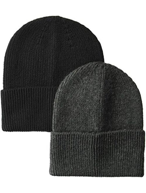 Amazon Essentials Men's 2-Pack Knit Beanie Hat