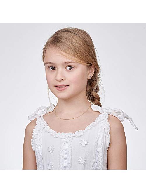 Amberta Children 925 Sterling Silver Chain Necklace (14 inch - 4 to 12 Years Old)