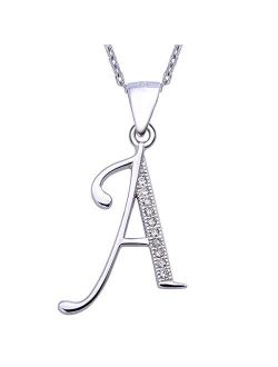 VIKI LYNN 925 Sterling Silver Initial Necklace Cubic Zirconia Personalized Gifts for Girls Women