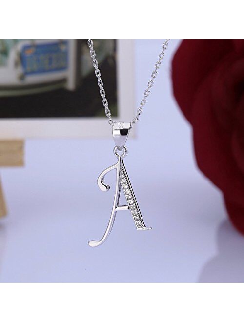 VIKI LYNN 925 Sterling Silver Initial Necklace Cubic Zirconia Personalized Gifts for Girls Women