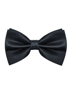 Alizeal Men's Solid Formal Banded Bow Ties Pre-tied