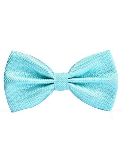 Alizeal Men's Solid Formal Banded Bow Ties Pre-tied