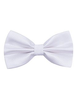 Alizeal Men's Solid Formal Banded Bow Ties Pre-tied