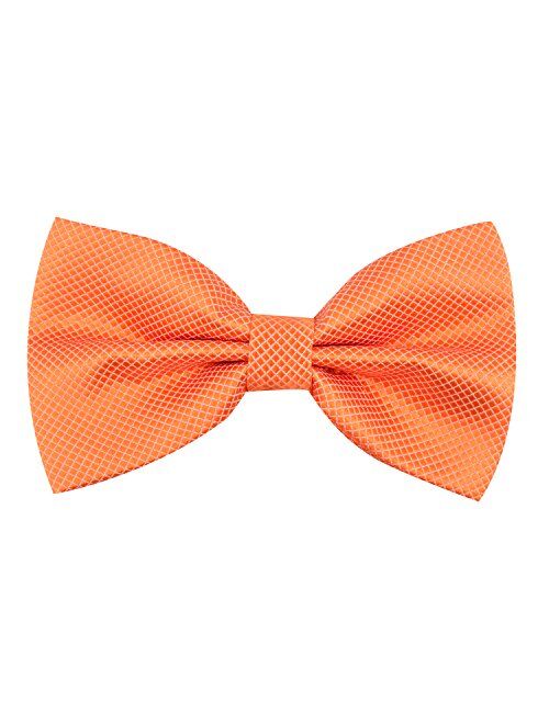 Alizeal Men's Solid Formal Banded Bow Ties Pre-tied