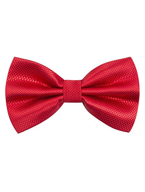 Alizeal Men's Solid Formal Banded Bow Ties Pre-tied