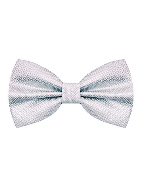 Alizeal Men's Solid Formal Banded Bow Ties Pre-tied