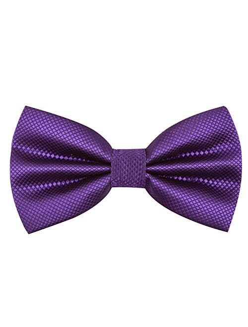 Alizeal Men's Solid Formal Banded Bow Ties Pre-tied