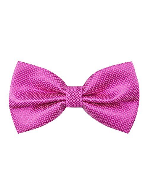 Alizeal Men's Solid Formal Banded Bow Ties Pre-tied